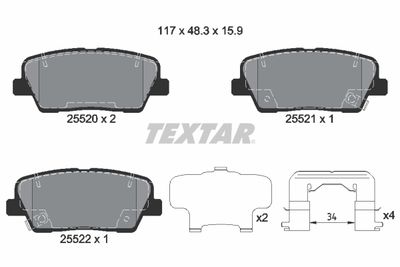 2552003 TEXTAR Комплект тормозных колодок, дисковый тормоз