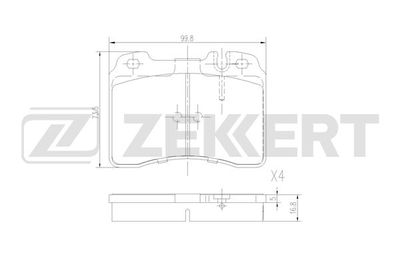 BS3002 ZEKKERT Комплект тормозных колодок, дисковый тормоз