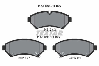 2461501 TEXTAR Комплект тормозных колодок, дисковый тормоз