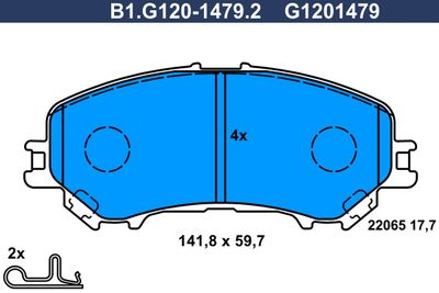 B1G12014792 GALFER Комплект тормозных колодок, дисковый тормоз