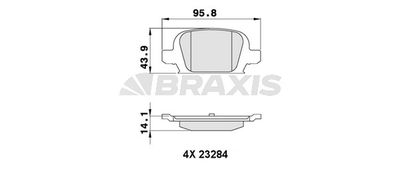 AA0259 BRAXIS Комплект тормозных колодок, дисковый тормоз