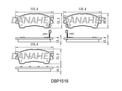 DBP1518 DANAHER Комплект тормозных колодок, дисковый тормоз