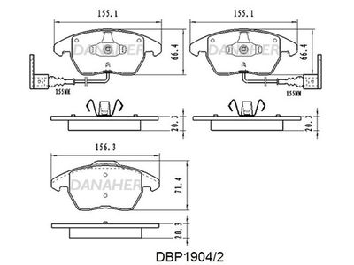 DBP19042 DANAHER Комплект тормозных колодок, дисковый тормоз