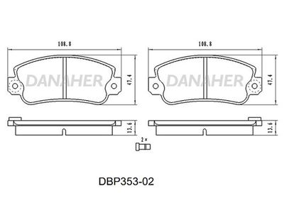 DBP35302 DANAHER Комплект тормозных колодок, дисковый тормоз