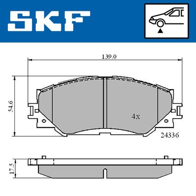 VKBP80579 SKF Комплект тормозных колодок, дисковый тормоз