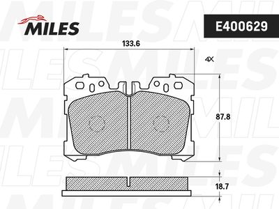 E400629 MILES Комплект тормозных колодок, дисковый тормоз