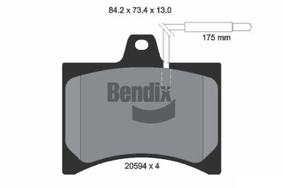 BPD1713 BENDIX Braking Комплект тормозных колодок, дисковый тормоз