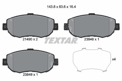 2149001 TEXTAR Комплект тормозных колодок, дисковый тормоз