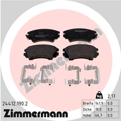 244121902 ZIMMERMANN Комплект тормозных колодок, дисковый тормоз