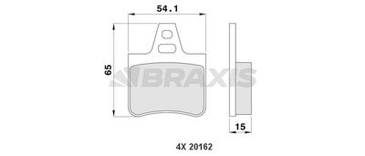 AA0164 BRAXIS Комплект тормозных колодок, дисковый тормоз