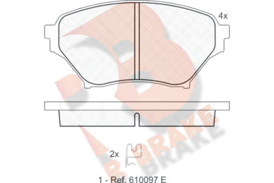 RB1529 R BRAKE Комплект тормозных колодок, дисковый тормоз