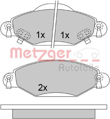 1170632 METZGER Комплект тормозных колодок, дисковый тормоз