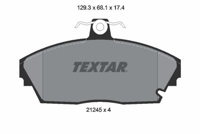 2124502 TEXTAR Комплект тормозных колодок, дисковый тормоз