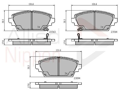 ADB3802 COMLINE Комплект тормозных колодок, дисковый тормоз