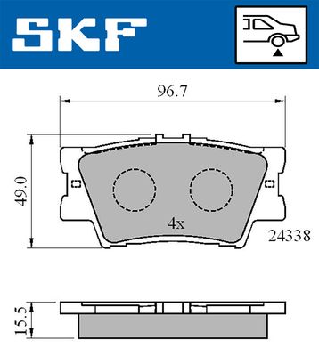 VKBP90307 SKF Комплект тормозных колодок, дисковый тормоз