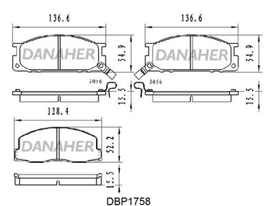 DBP1758 DANAHER Комплект тормозных колодок, дисковый тормоз