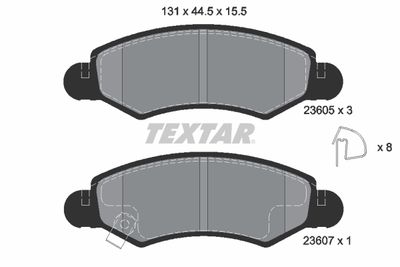 2360501 TEXTAR Комплект тормозных колодок, дисковый тормоз