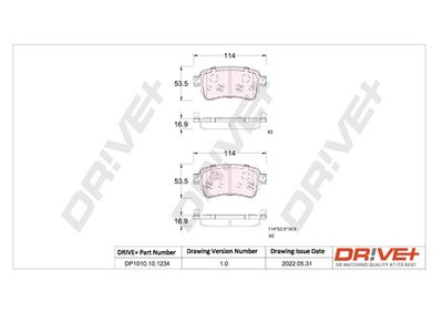 DP1010101234 Dr!ve+ Комплект тормозных колодок, дисковый тормоз