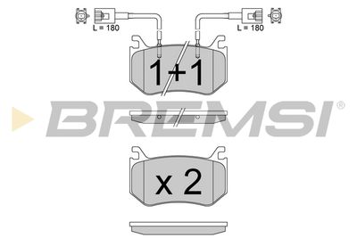 BP3816 BREMSI Комплект тормозных колодок, дисковый тормоз