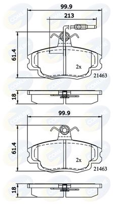 CBP1133 COMLINE Комплект тормозных колодок, дисковый тормоз