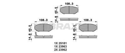 AB0206 BRAXIS Комплект тормозных колодок, дисковый тормоз