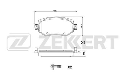 BS1304 ZEKKERT Комплект тормозных колодок, дисковый тормоз