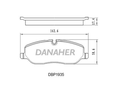 DBP1935 DANAHER Комплект тормозных колодок, дисковый тормоз