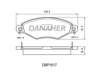 DBP1617 DANAHER Комплект тормозных колодок, дисковый тормоз