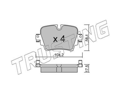 10600 TRUSTING Комплект тормозных колодок, дисковый тормоз