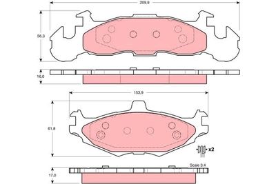 GDB4003 TRW Комплект тормозных колодок, дисковый тормоз