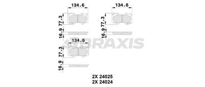 AB0226 BRAXIS Комплект тормозных колодок, дисковый тормоз