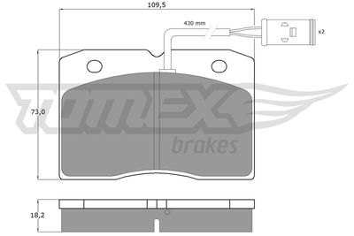 TX1140 TOMEX Brakes Комплект тормозных колодок, дисковый тормоз