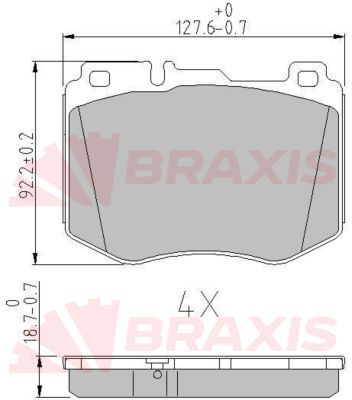 AA0636 BRAXIS Комплект тормозных колодок, дисковый тормоз