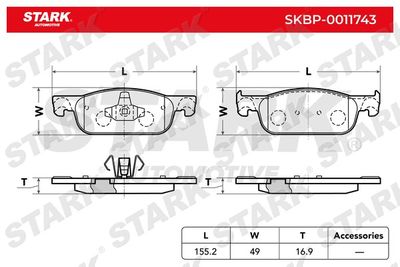 SKBP0011743 Stark Комплект тормозных колодок, дисковый тормоз