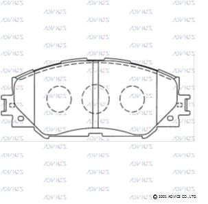 A1N128 ADVICS Комплект тормозных колодок, дисковый тормоз
