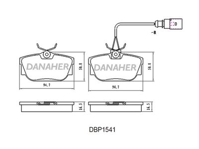DBP1541 DANAHER Комплект тормозных колодок, дисковый тормоз