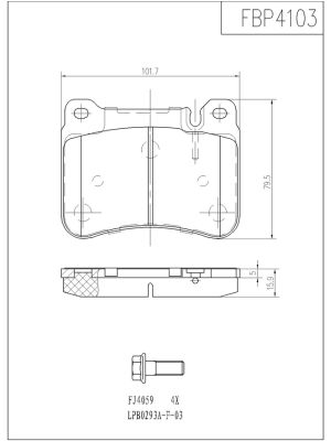 FBP4103 FI.BA Комплект тормозных колодок, дисковый тормоз