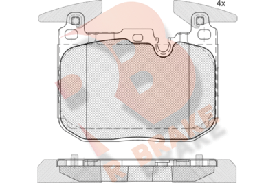 RB2093200 R BRAKE Комплект тормозных колодок, дисковый тормоз