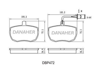 DBP472 DANAHER Комплект тормозных колодок, дисковый тормоз
