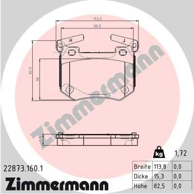 228731601 ZIMMERMANN Комплект тормозных колодок, дисковый тормоз