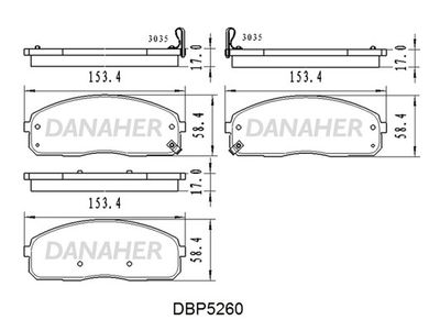 DBP5260 DANAHER Комплект тормозных колодок, дисковый тормоз