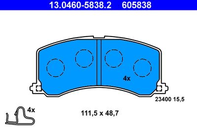 13046058382 ATE Комплект тормозных колодок, дисковый тормоз