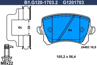 B1G12017032 GALFER Комплект тормозных колодок, дисковый тормоз