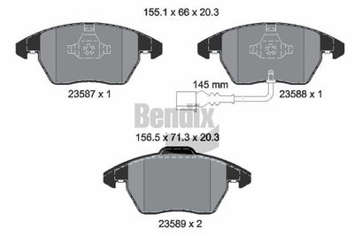BPD1014 BENDIX Braking Комплект тормозных колодок, дисковый тормоз