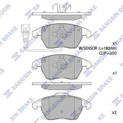 SP1692 Hi-Q Комплект тормозных колодок, дисковый тормоз