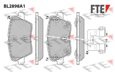 9011139 FTE Комплект тормозных колодок, дисковый тормоз