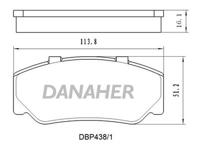 DBP4381 DANAHER Комплект тормозных колодок, дисковый тормоз