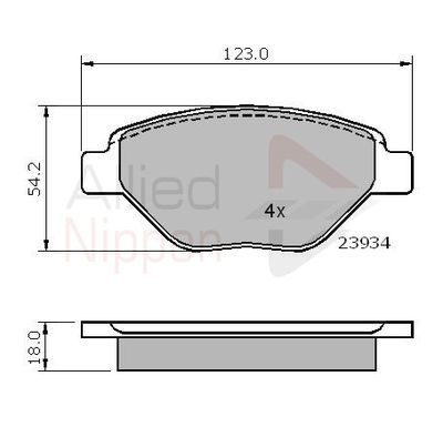 ADB01159 COMLINE Комплект тормозных колодок, дисковый тормоз