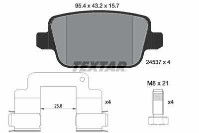 2453701 TEXTAR Комплект тормозных колодок, дисковый тормоз