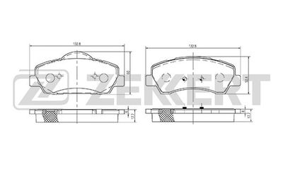 BS2125 ZEKKERT Комплект тормозных колодок, дисковый тормоз